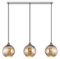 Preview: Globo Pendelleuchte Lourdes 3-flammig E27 Weiß verchromt Metall Glaskugeln 129x86cm