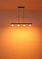 Preview: Globo LED Pendelleuchte Higgins 4-flammig GX53 LED 4x 6W extra-warmweiss Schwarz matt amber Metall Glas 113x90cm
