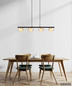 Preview: Globo LED Pendelleuchte Higgins 4-flammig GX53 LED 4x 6W extra-warmweiss Schwarz matt amber Metall Glas 113x90cm