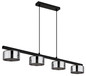 Preview: Globo LED Pendelleuchte Higgins 4-flammig GX53 LED 4x 6W extra-warmweiss Schwarz matt rauchfarben Metall Glas 113x90cm