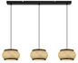 Preview: Globo LED Pendelleuchte Bambora 35W CCT warm-/neutral-/tageslichtweiss Schwarz matt naturfarben Metall Bambus 120x92cm