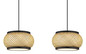 Preview: Globo LED Pendelleuchte Bambora 35W CCT warm-/neutral-/tageslichtweiss Schwarz matt naturfarben Metall Bambus 120x92cm