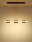 Preview: Globo LED Pendelleuchte Bambora 35W CCT warm-/neutral-/tageslichtweiss Schwarz matt naturfarben Metall Bambus 120x92cm