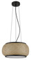 Preview: Globo LED Pendelleuchte Bambora 22W CCT warm-/neutral-/tageslichtweiss Schwarz matt naturfarben Metall Bambus Ø38cm