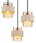 Preview: Globo Pendelleuchte Daren 3-flammig E27 Schwarz matt amber Metall Glas Ø37,5cm