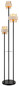 Preview: Globo Stehleuchte Daren 3-flammig E27 Schwarz matt amber Metall Glas 167cm
