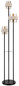 Preview: Globo Stehleuchte Daren 3-flammig E27 Schwarz matt amber Metall Glas 167cm