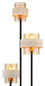 Preview: Globo Stehleuchte Daren 3-flammig E27 Schwarz matt amber Metall Glas 167cm