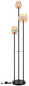 Preview: Globo Stehleuchte Daren 3-flammig E27 Schwarz matt amber Metall Glas 167cm