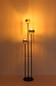 Preview: Globo Stehleuchte Daren 3-flammig E27 Schwarz matt amber Metall Glas 167cm