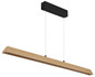 Preview: Globo LED Pendelleuchte Melba 26W dimmbar CCT warm-/neutral-/tageslichtweiss Schwarz matt naturfarben hell Metall Holz 150x115cm