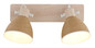 Preview: Globo Strahler Lyndon 2-flammig E14 Weiß matt braun Metall Holz 39x19cm