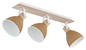 Preview: Globo Strahler Lyndon 3-flammig E14 Weiß matt braun Metall Holz 63x19cm