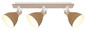Preview: Globo Strahler Lyndon 3-flammig E14 Weiß matt braun Metall Holz 63x19cm