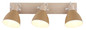 Preview: Globo Strahler Lyndon 3-flammig E14 Weiß matt braun Metall Holz 63x19cm
