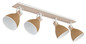 Preview: Globo Strahler Lyndon 4-flammig E14 Weiß matt braun Metall Holz 85,5x19cm