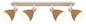 Preview: Globo Strahler Lyndon 4-flammig E14 Weiß matt braun Metall Holz 85,5x19cm