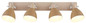 Preview: Globo Strahler Lyndon 4-flammig E14 Weiß matt braun Metall Holz 85,5x19cm