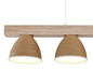 Preview: Globo Pendelleuchte Lyndon 4-flammig E14 Weiß matt braun Metall Holz 120x75cm