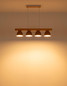 Preview: Globo Pendelleuchte Lyndon 4-flammig E14 Weiß matt braun Metall Holz 120x75cm