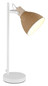Preview: Globo Tischleuchte Lyndon E14 Weiß matt braun Metall Holz 50x19,5cm