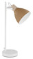 Preview: Globo Tischleuchte Lyndon E14 Weiß matt braun Metall Holz 50x19,5cm