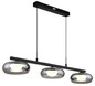 Preview: Globo LED Pendelleuchte Carlene 16W CCT warm-/neutral-/tageslichtweiss Schwarz matt rauchfarben Metall Glas 120x85cm