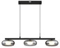 Preview: Globo LED Pendelleuchte Carlene 16W CCT warm-/neutral-/tageslichtweiss Schwarz matt rauchfarben Metall Glas 120x85cm