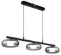 Preview: Globo LED Pendelleuchte Carlene 16W CCT warm-/neutral-/tageslichtweiss Schwarz matt rauchfarben Metall Glas 120x85cm