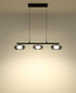 Preview: Globo LED Pendelleuchte Carlene 16W CCT warm-/neutral-/tageslichtweiss Schwarz matt rauchfarben Metall Glas 120x85cm