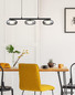 Preview: Globo LED Pendelleuchte Carlene 16W CCT warm-/neutral-/tageslichtweiss Schwarz matt rauchfarben Metall Glas 120x85cm