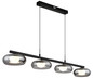 Preview: Globo LED Pendelleuchte Carlene 23W CCT warm-/neutral-/tageslichtweiss Schwarz matt rauchfarben Metall Glas 120x110cm
