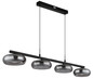 Preview: Globo LED Pendelleuchte Carlene 23W CCT warm-/neutral-/tageslichtweiss Schwarz matt rauchfarben Metall Glas 120x110cm