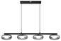 Preview: Globo LED Pendelleuchte Carlene 23W CCT warm-/neutral-/tageslichtweiss Schwarz matt rauchfarben Metall Glas 120x110cm