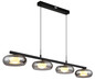 Preview: Globo LED Pendelleuchte Carlene 23W CCT warm-/neutral-/tageslichtweiss Schwarz matt rauchfarben Metall Glas 120x110cm