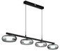 Preview: Globo LED Pendelleuchte Carlene 23W CCT warm-/neutral-/tageslichtweiss Schwarz matt rauchfarben Metall Glas 120x110cm