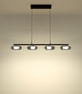 Preview: Globo LED Pendelleuchte Carlene 23W CCT warm-/neutral-/tageslichtweiss Schwarz matt rauchfarben Metall Glas 120x110cm