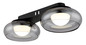Preview: Globo LED Deckenleuchte Carlene 11W CCT warm-/neutral-/tageslichtweiss Schwarz matt rauchfarben Metall Glas 45x20cm