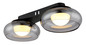 Preview: Globo LED Deckenleuchte Carlene 11W CCT warm-/neutral-/tageslichtweiss Schwarz matt rauchfarben Metall Glas 45x20cm