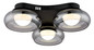 Preview: Globo LED Deckenleuchte Carlene 16W CCT warm-/neutral-/tageslichtweiss Schwarz matt rauchfarben Metall Glas Ø50cm