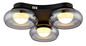 Preview: Globo LED Deckenleuchte Carlene 16W CCT warm-/neutral-/tageslichtweiss Schwarz matt rauchfarben Metall Glas Ø50cm