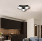 Preview: Globo LED Deckenleuchte Carlene 16W CCT warm-/neutral-/tageslichtweiss Schwarz matt rauchfarben Metall Glas Ø50cm