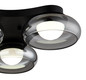 Preview: Globo LED Deckenleuchte Carlene 23W CCT warm-/neutral-/tageslichtweiss Schwarz matt rauchfarben Metall Glas 65x46cm