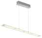 Preview: Globo LED Pendelleuchte Novak 22W dimmbar CCT warm-/neutral-/tageslichtweiss Nickel matt Metall Glas 150x115cm