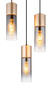 Preview: Globo Pendelleuchte Annika 3-flammig E27 Cappuccinofarben matt rauchfarben Metall Glas Ø34cm