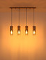 Preview: Globo Pendelleuchte Annika 4-flammig E27 Cappuccinofarben matt rauchfarben Metall Glas 156x80cm
