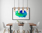 Preview: Globo Pendelleuchte Annika 4-flammig E27 Cappuccinofarben matt rauchfarben Metall Glas 156x80cm