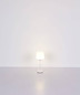 Preview: Globo LED Tischleuchte Lunki 2,5W dimmbar Akku CCT warm-/neutral-/tageslichtweiss Weiß matt Metall Textil Ø14cm
