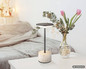 Preview: Globo LED Tischleuchte Laurena 3W dimmbar Akku CCT warm-/neutral-/tageslichtweiss Grau Travertine Stein Ø13cm