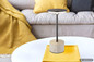Preview: Globo LED Tischleuchte Laurena 3W dimmbar Akku CCT warm-/neutral-/tageslichtweiss Grau Travertine Stein Ø13cm